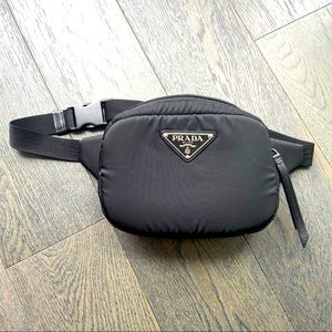 Padded Nylon Prada Black Belt Bag
